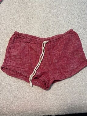 Mossimo Supply Co. Red Drawstring Linen-Blend Athletic Shorts xl